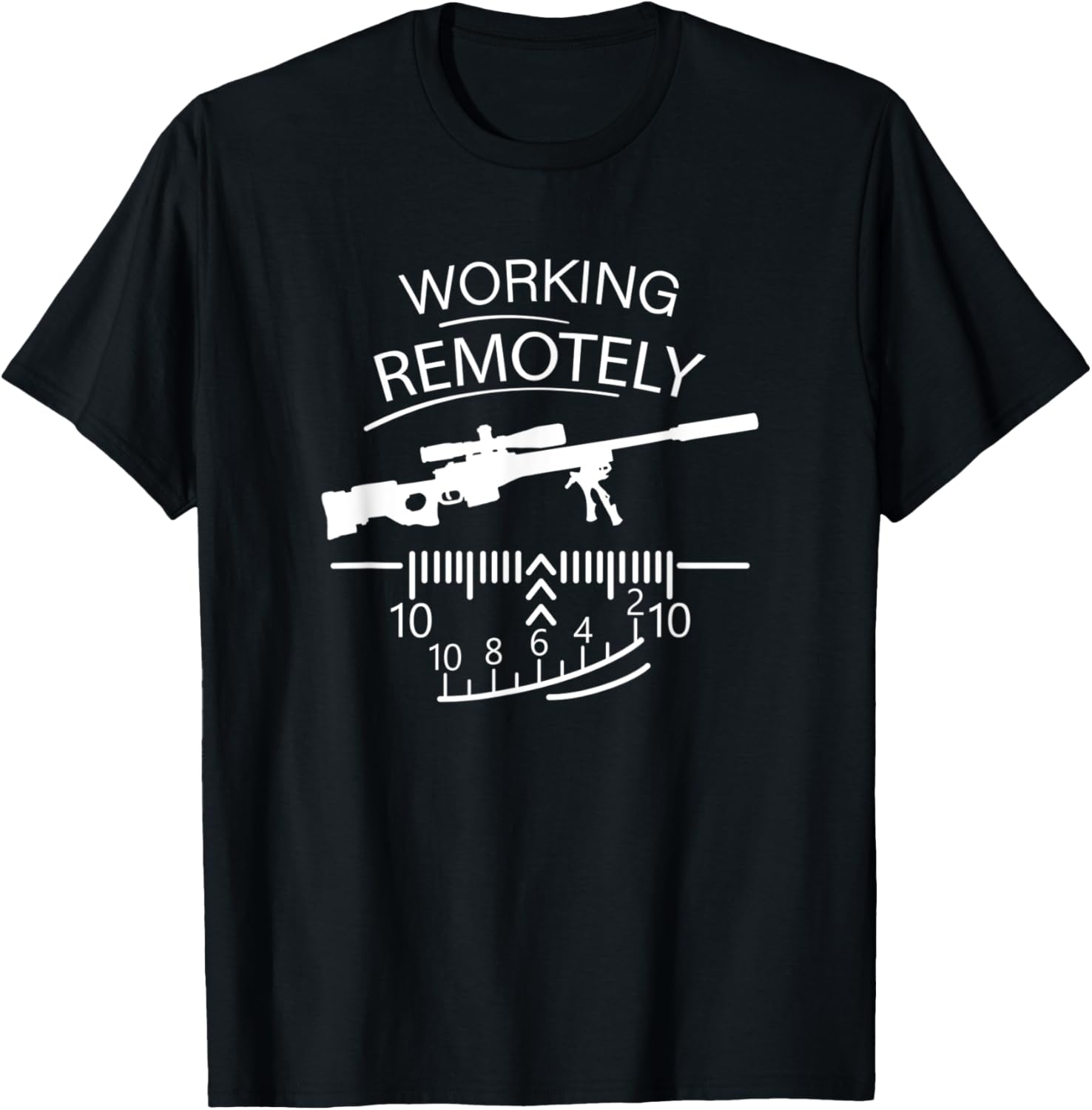 Working Remotely - Sniper - Remote Job Funny T-Shirt - Image 2